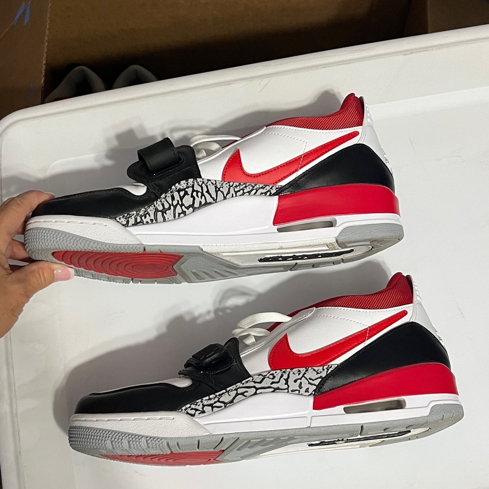 Nike Air Jordan Black, White, and Red Sneakers